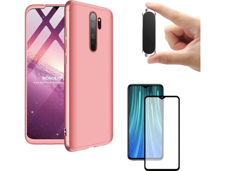 Carcasa, Protector y Soporte Xiaomi Redmi Note 8 Pro Slim armor 360º Rosa