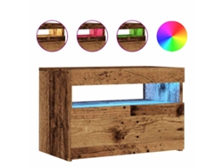 Maison Exclusive - Mueble Tv Luces Led Madera Ingeniería Envejecida 60x35x40 Cm