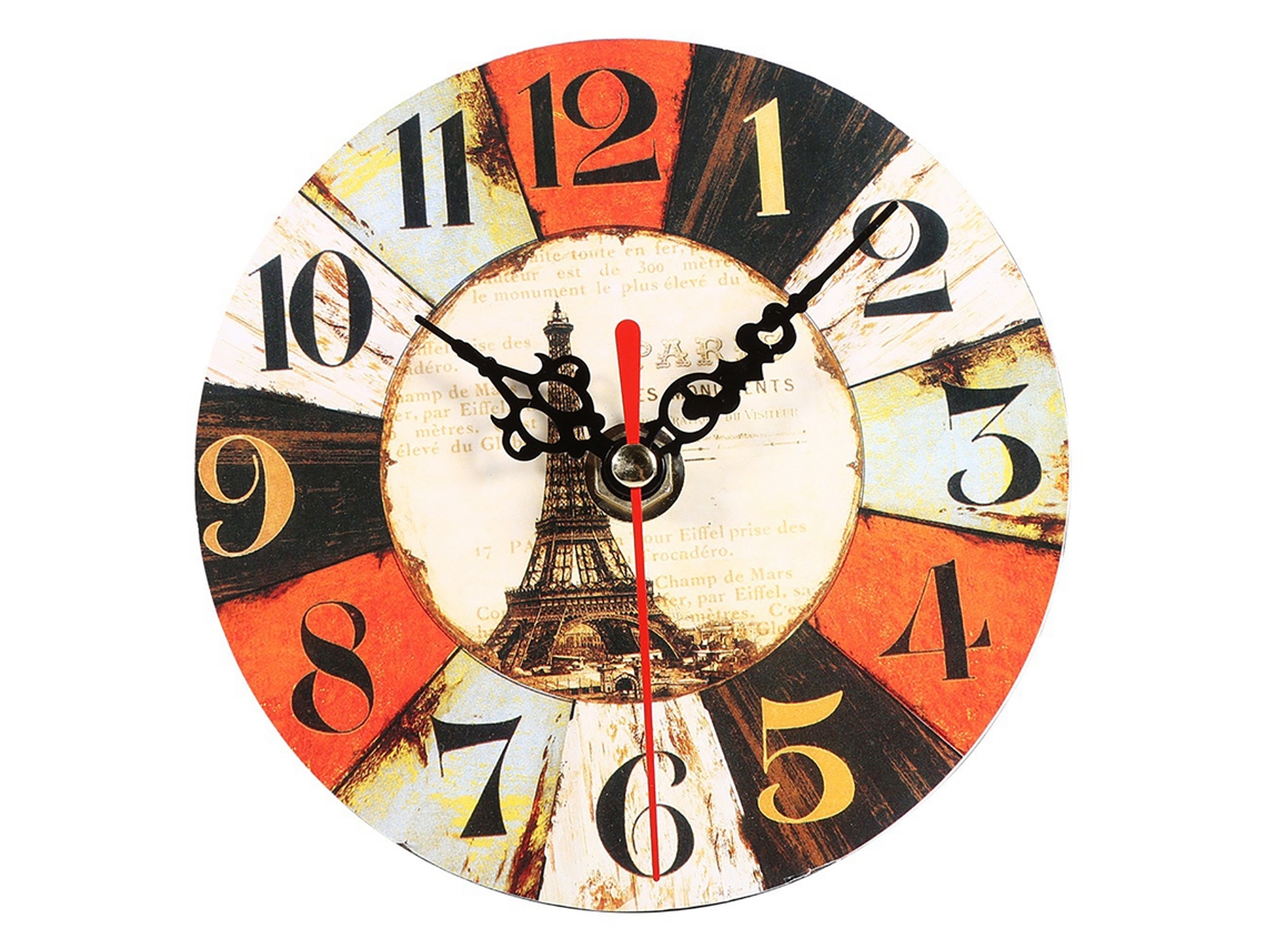 Reloj de pared creativo antiguo europeo redondo de MDF para decoración del hogar o la oficina.