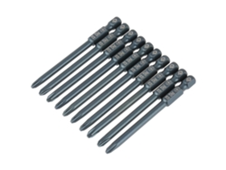 Juego de 10 puntas de destornillador de acero S2, cabeza Phillips PH2, 1/4 de pulgada, hexagonal, 75 mm