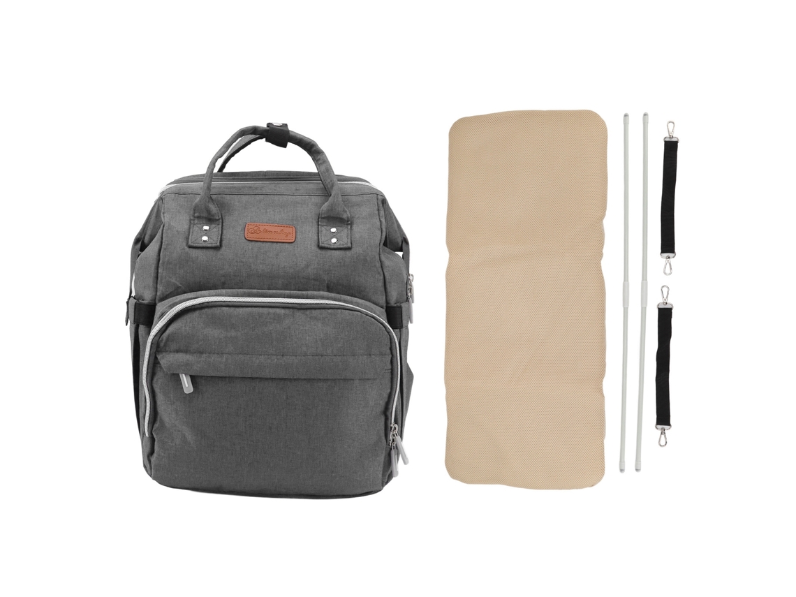 Saco De Cuna Plegable De Gran Capacidad Con Múltiples Compartimentos, Multifuncional, Gris.