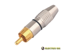Conector RCA macho amarillo metálico / dorado Edh