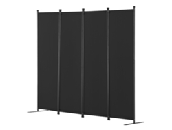 Biombo plegable de tela Succebuy de 4 paneles para oficina, color negro