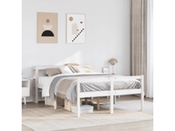 Cama Personas Mayores Y Cabecero Madera Pino Blanco 150x200 Cm