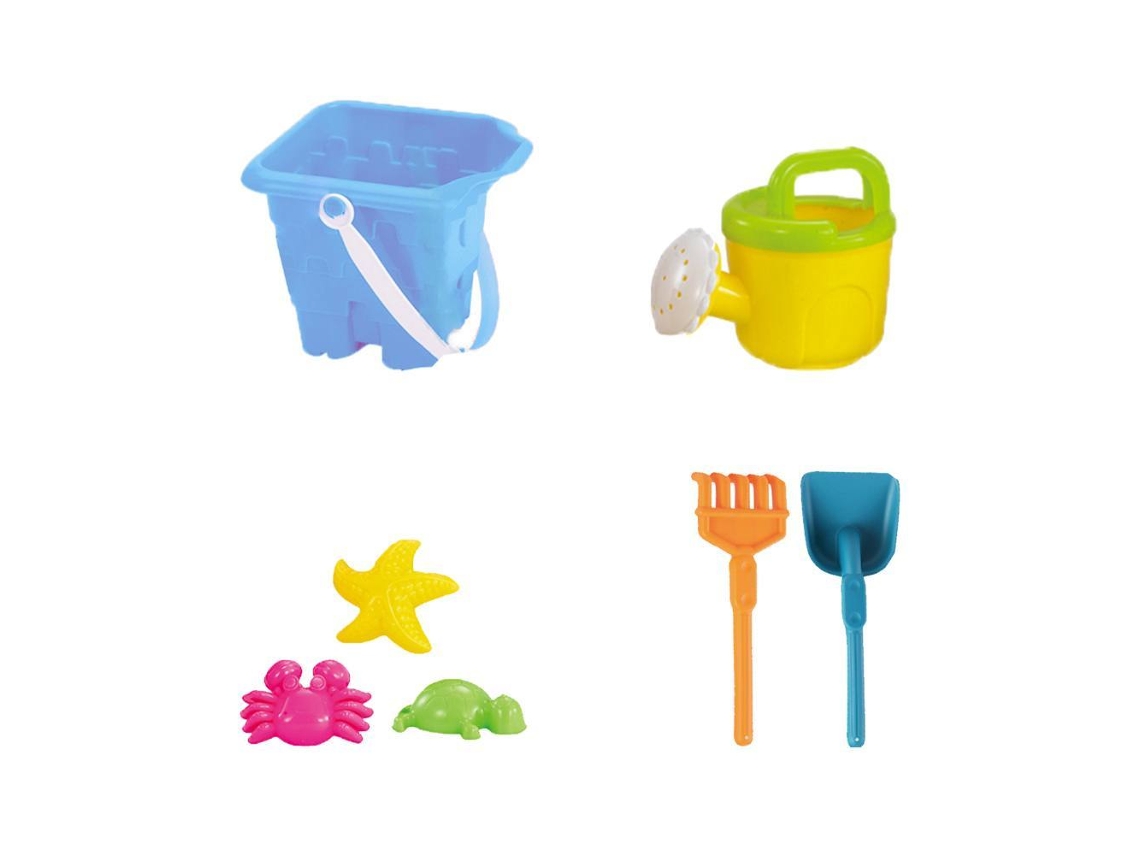 Set de Cubo de Playa Azul para Niños con Accesorios Marbueno Verano