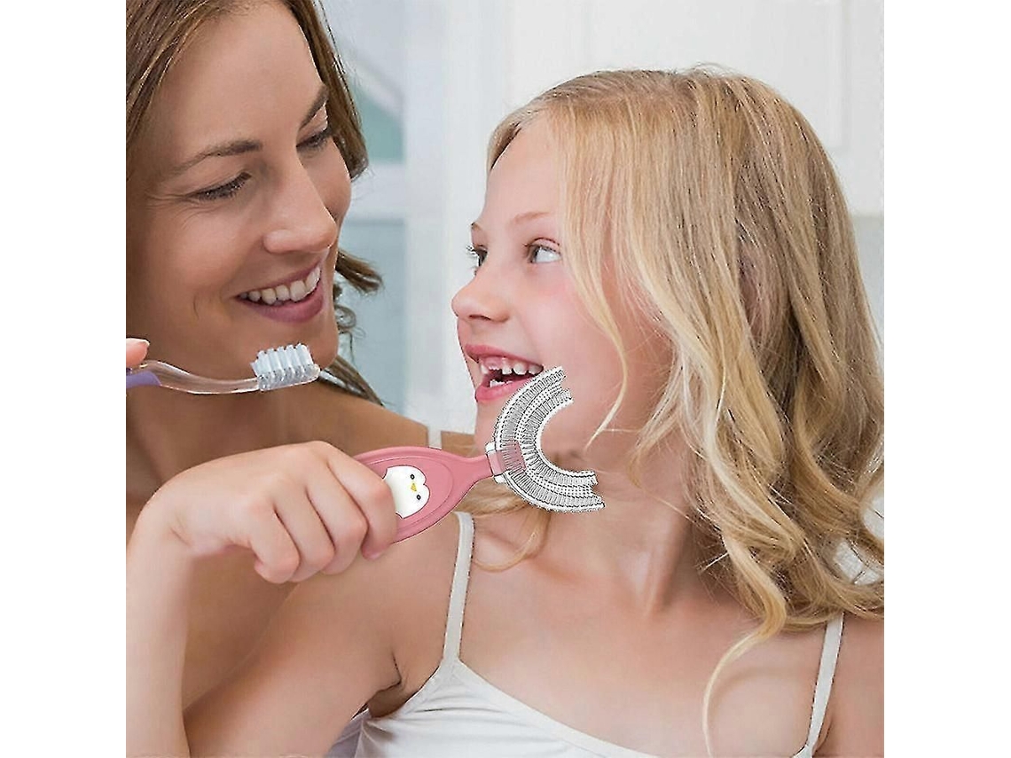 Escova De Dentes Infantil 360° Com Formato Em U Macio Para Limpeza Completa, Para Crianças De 2 A 12 Anos.