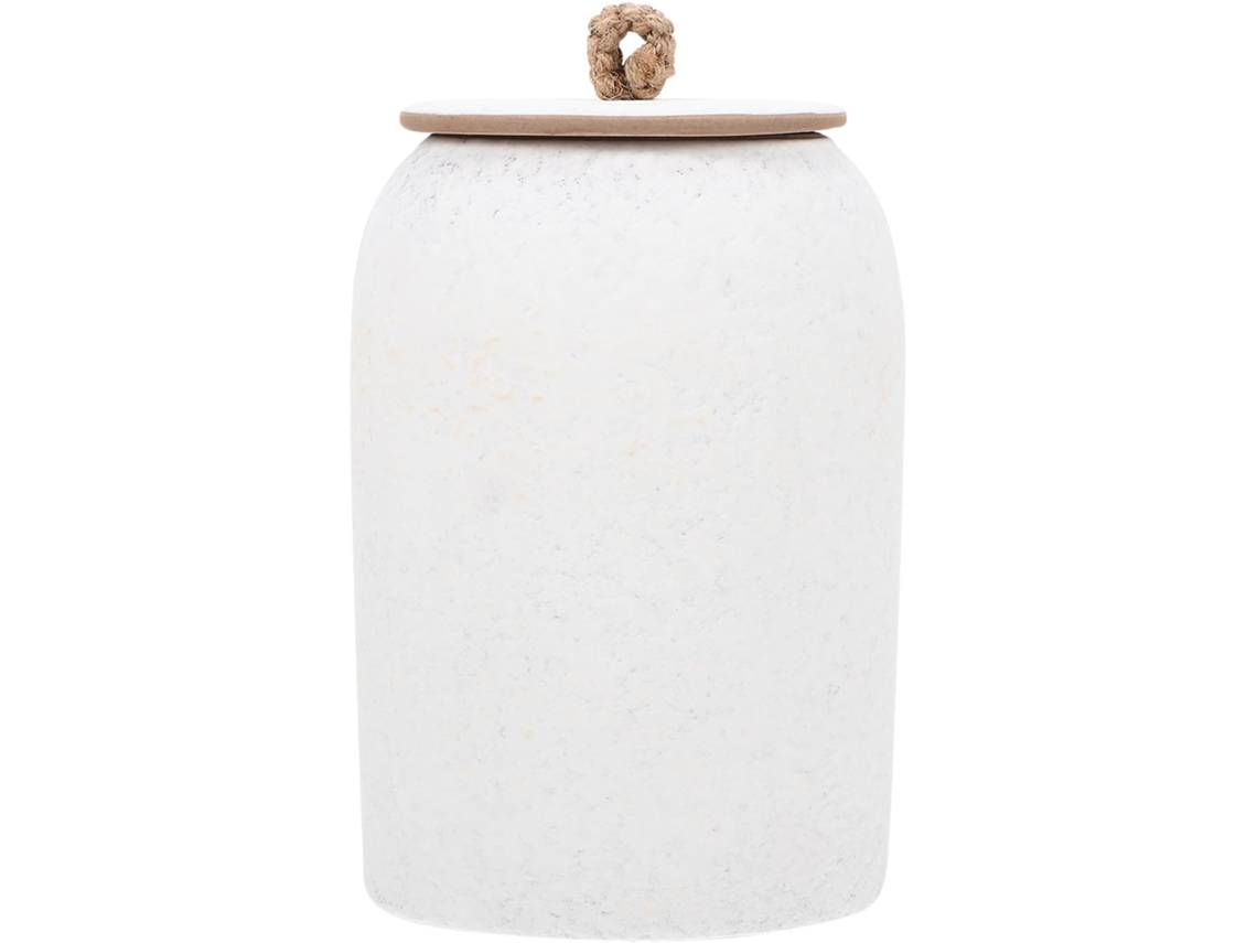 Tetera De Cerámica Blanca Mate, Tarro Hermético Con Tapa.