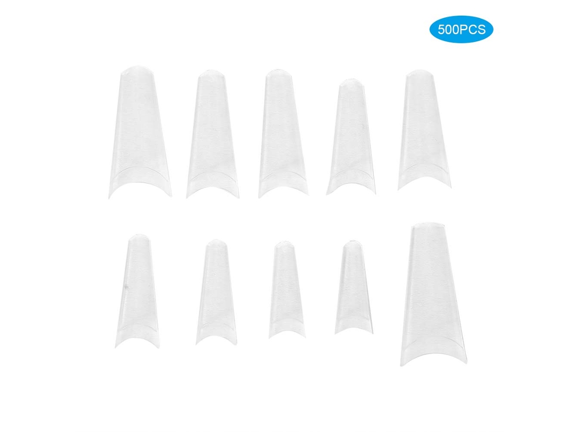Rebe-500pcs Uñas Falsas De Tapa Completa Artificiales Para Manicura Accesorio De Arte De Uñas Transparentes