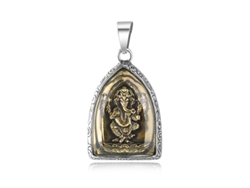 Colgante De Buda Ganesha Con Forma De Elefante En Acero De Titanio De Alta Dureza Con Textura Refinada Para Hombres Y Mujeres.