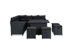 Maison Exclusive - Set Muebles De Jardín 6 Piezas Y Cojines Ratán Sintético Negro