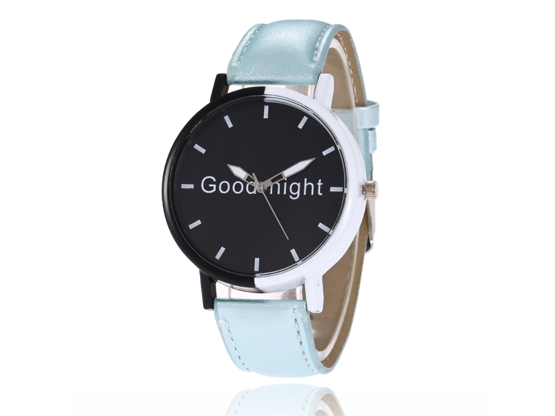 Reloj De Pulsera De Aleación Azul Claro Con Esfera Redonda Y Cuarzo, Estilo Casual, Para Parejas.