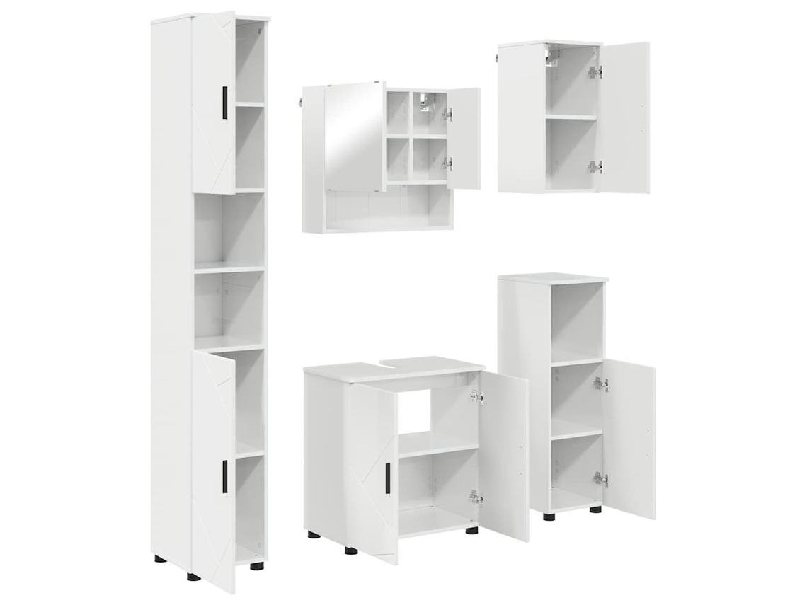 Maison Exclusive - Juego De Muebles De Baño Montaje En La Pared 5 Pcs Brillante