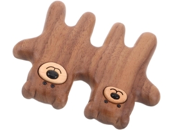 Peigne De Massage En Bois Noyer Naturel Dents Larges Polies Outil Portátil Pour Des Méridiens