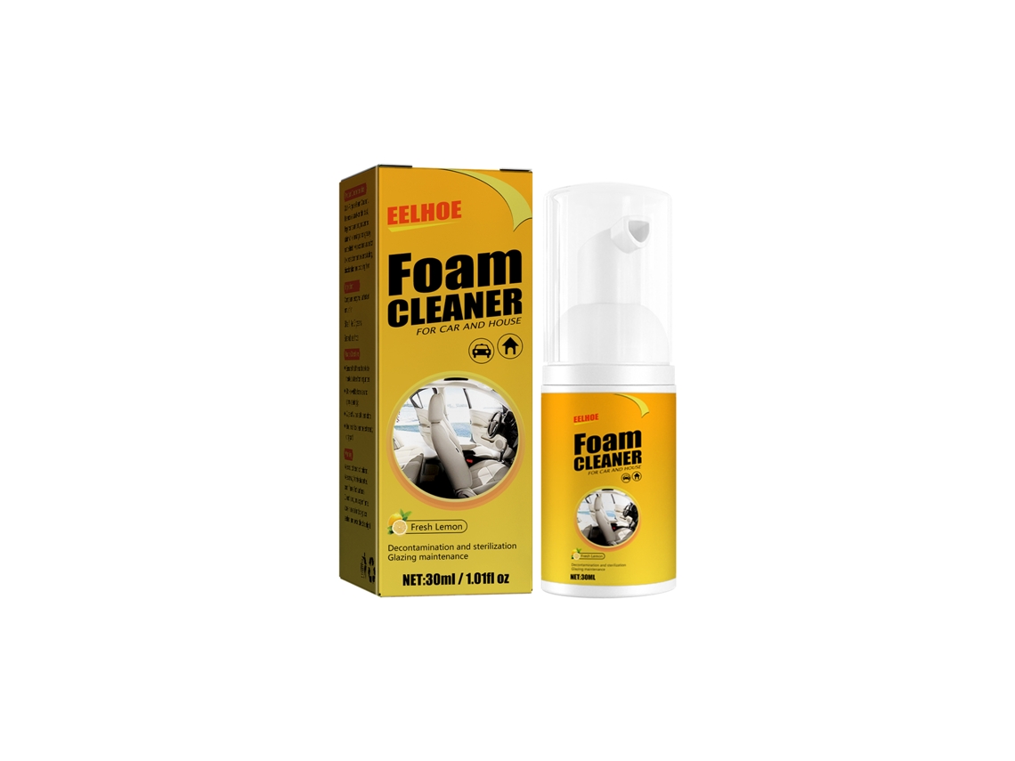 Limpiador de espuma multifuncional para interiores de automóviles, limpiador seguro y eficaz para cuero y volantes, 30 ml.