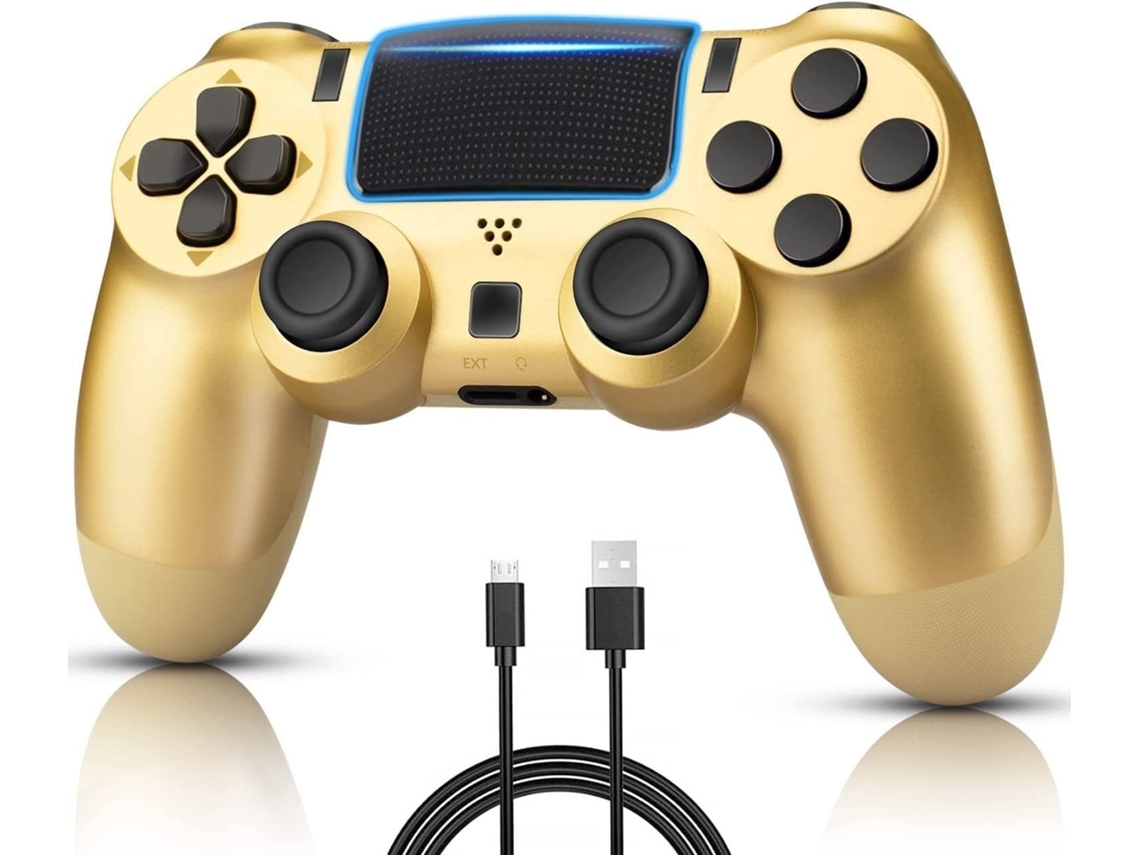 El controlador Ps4 funciona con el controlador Playstation 4 Joystick/Gamepad/controlador Pa4 grande con cable de carga y motores dorados YIZHOOD