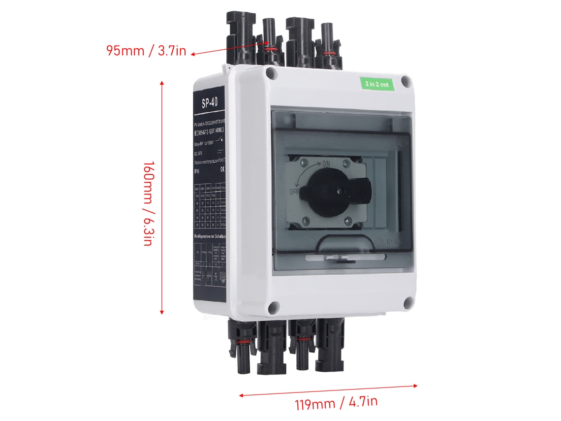 2026horizon-interruptor De Desconexión Solar Dc1000v 32a 2 Entradas 2 Salidas Isolador Fotovoltaico Para Inversor Caja Combinadora