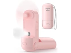 Ventilador De Bolso, Mini Ventilador Portátil Com Névoa, Ventilador Pessoal Silencioso, Dobrável E Recarregável Via Usb Com Bateria Externa Para