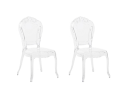 Conjunto de 2 cadeiras BELIANI Vermont de Policarbonato Transparente 52x52x98