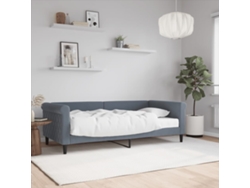 Sofá Cama Con Colchón Terciopelo Gris Oscuro 90x190 Cm