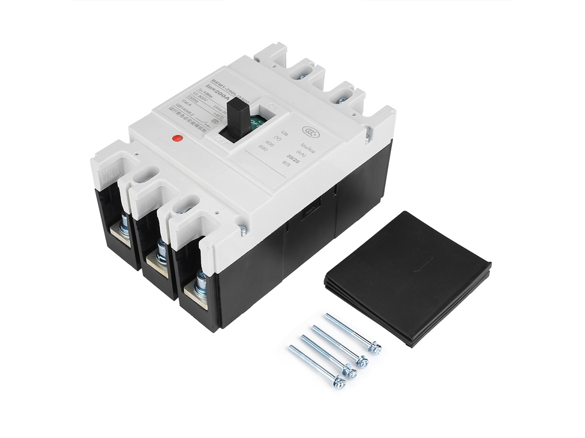 2026velora - Caja moldeada de bajo voltaje, interruptor automático con protección contra fugas, interruptor neumático de 200 A, 3 polos.