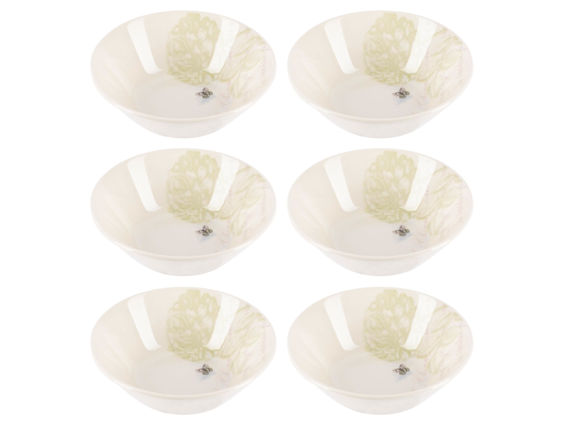 Juego De 6 Bol De Gres Butterfly De 500 Ml Con Estampado Clásico La Maison Bergner
