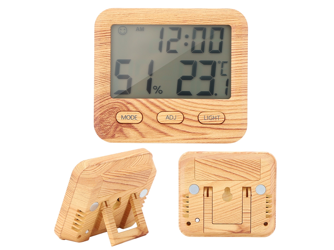 Reloj Electrónico Con Medidor Digital De Temperatura Y Humedad Y Pantalla Lcd Para Uso Doméstico.