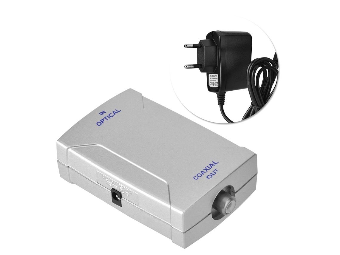 Conversor De Áudio Digital Toslink Óptico Para Coaxial Para Home Theater Dolby Dts 32-96khz Plug And Play