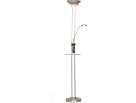 Wonderlamp Lámpara De pie led olimpia 18w+5w. brazo flexible lectura. luz regulable con repisa cristal y cargador usb wa000136 18 5