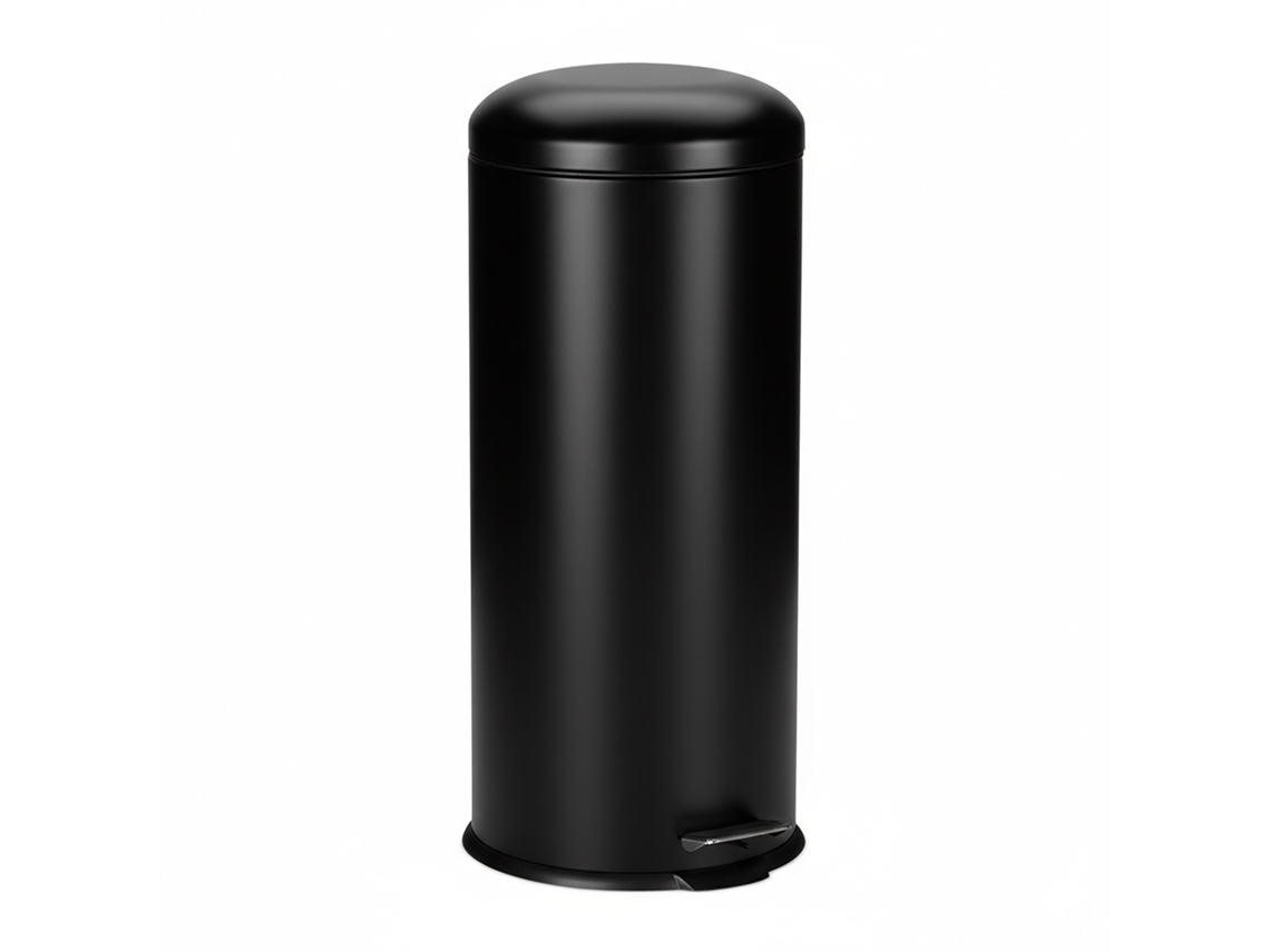 Relaxdays Cubo Basura Baño 30 Litros, Papelera Cocina Cierre Suave, Asa Y Pedal, Bote Residuos Redondo, Color A Elegir