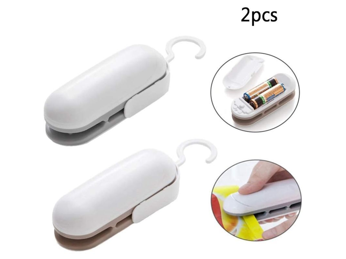 Mini Selladora De Bolsas - 2 Unidades. Selladora Térmica Portátil Para Plástico Con Soporte Para Teléfono Móvil.
