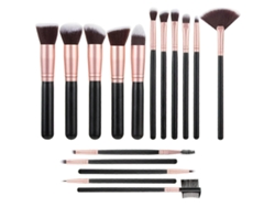 Juego de brochas de maquillaje de viaje Rosewell de 16 piezas
