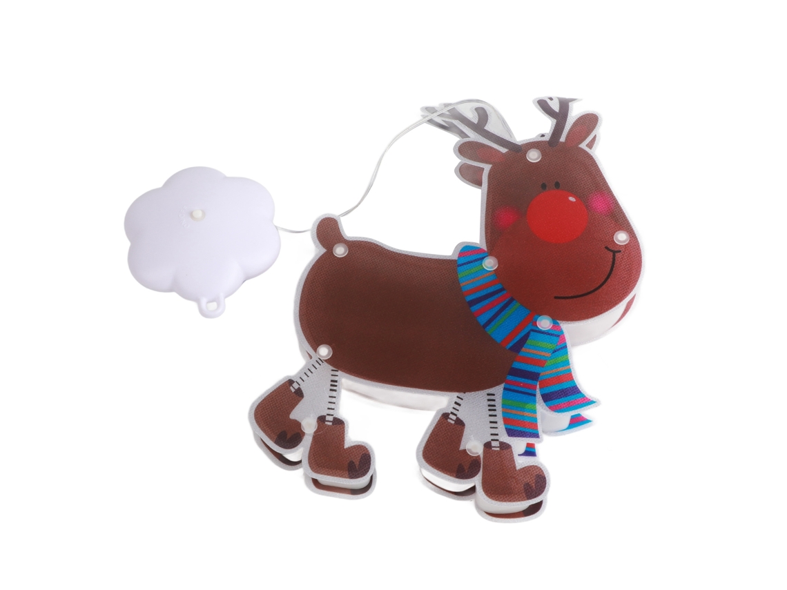 2026-luz Colgante De Navidad Led Forma De Elmo Para Ventana Con Ventosa Decoración
