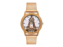 Reloj De Cuarzo Para Homens E Mulheres, Estilo Casual, Pulseira De Ouro Rosa