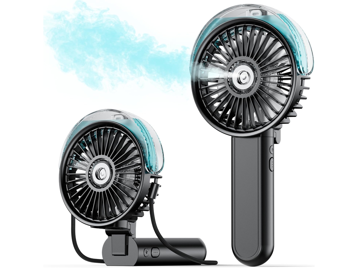 Ventilador Portátil Con Hidratación Mediante Nano-neblina Y Doble Efecto De Enfriamiento (negro)