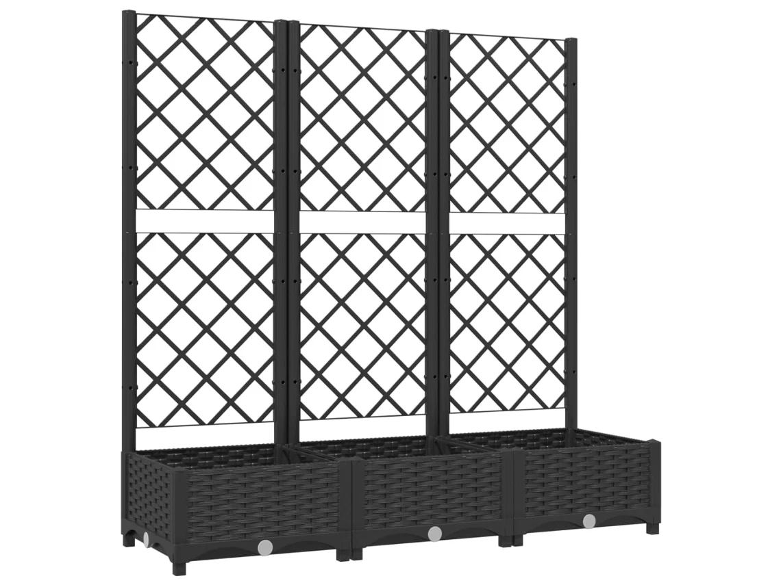 Jardinera VIDAXL Negro Polipropileno (120x40x121,5 cm)