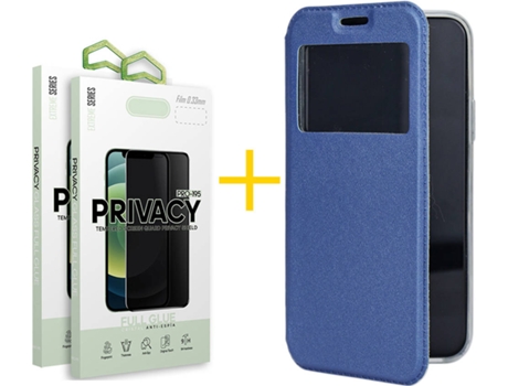 Carcasa + 2 Protectores de Pantalla para Samsung Galaxy S22 5G SKYHE Azul