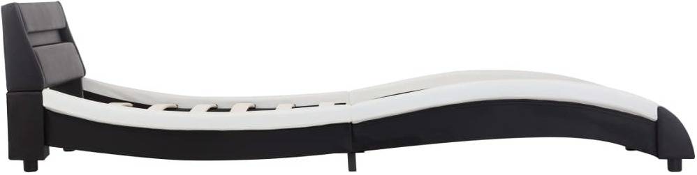 Estructura Cama Con led cuero negro blanco 90x200 cm vidaxl y 90x200cm artificial