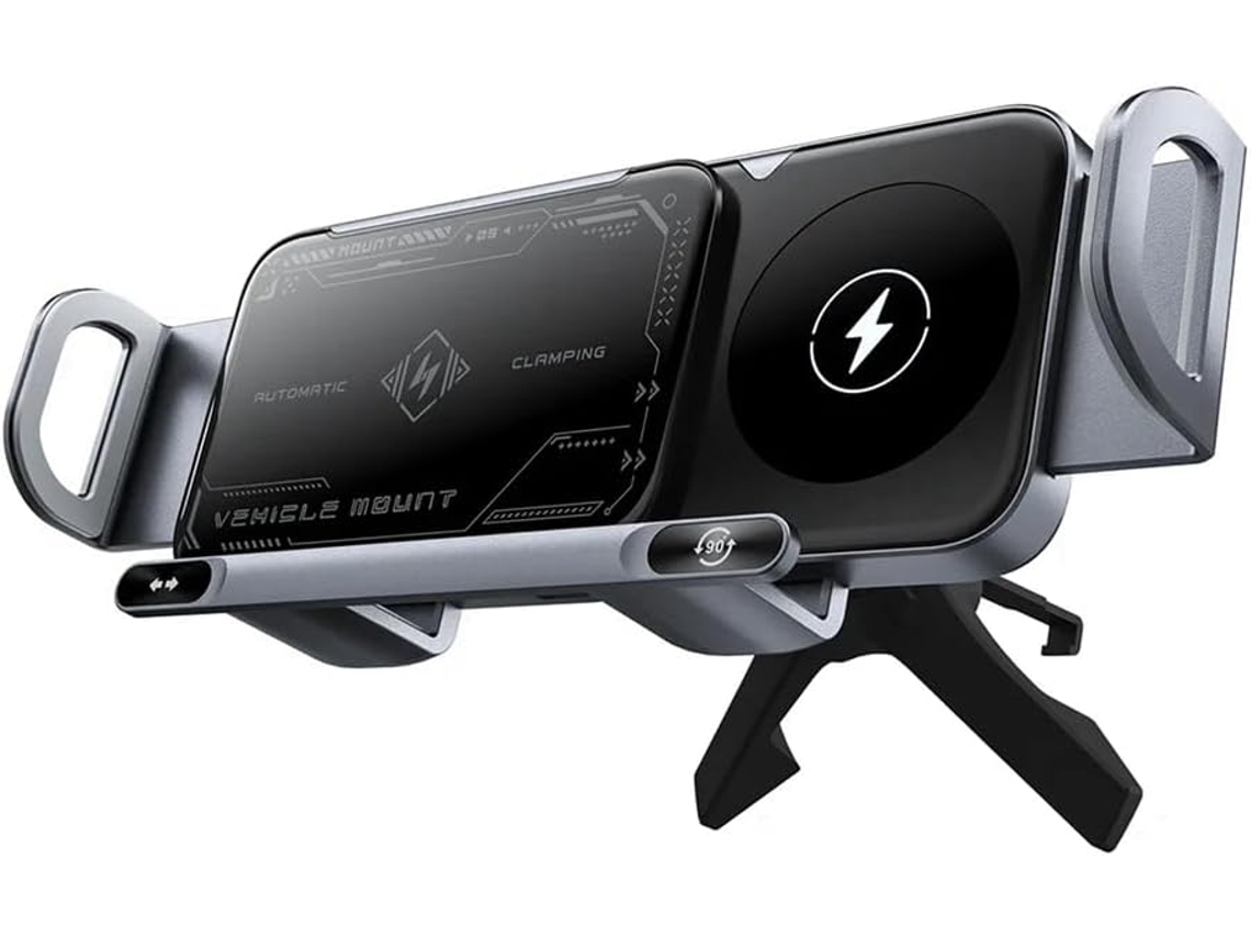 Soporte Cargador Inalámbrico Para Coche, Pantalla Plegable, Carga, 15w, Teléfono