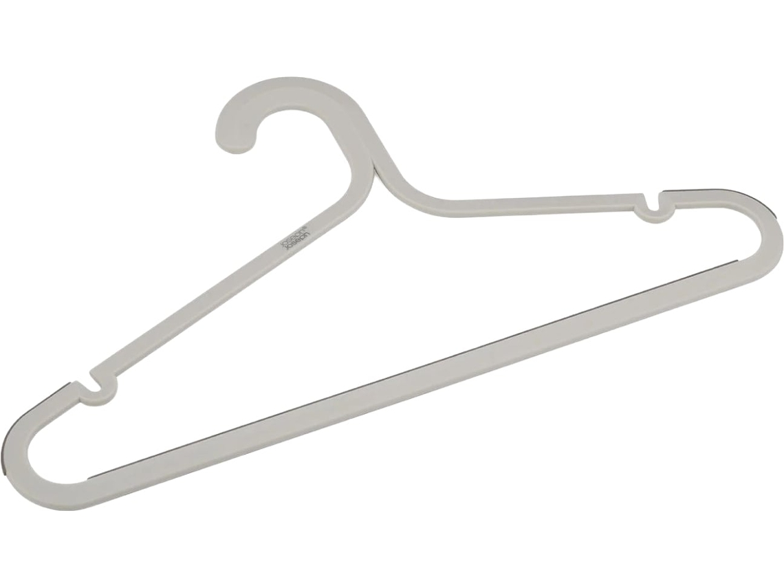 Juego de 5 perchas antienredos para organizar la ropa, color blanco hueso, diseño ergonómico, duraderas, evitan enredos y arrugas, Joseph Joseph