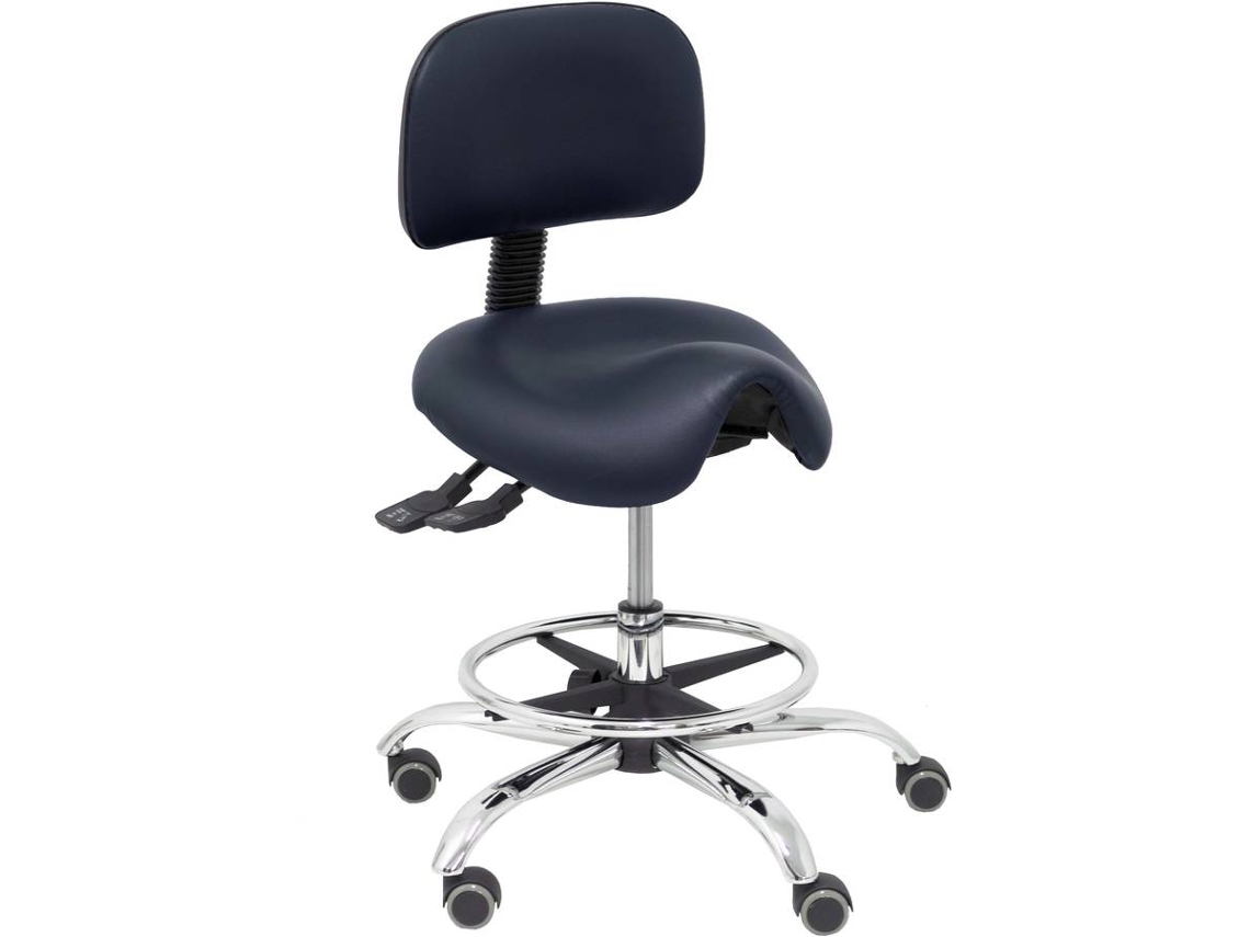 Taburete de Oficina PYC Zarza Preto (Similpiel)