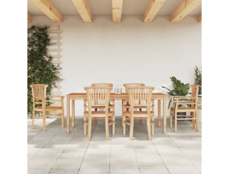 Conjunto 7 Juego De Comedor De Jardín VIDAXL Marrón Madera