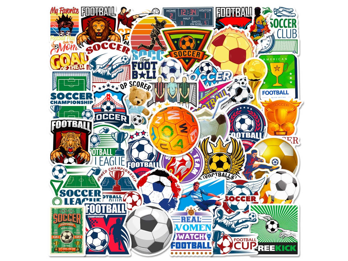 50 Pegatinas De Fútbol, Calcomanías De Dibujos Animados Para Maletas Para Decoración