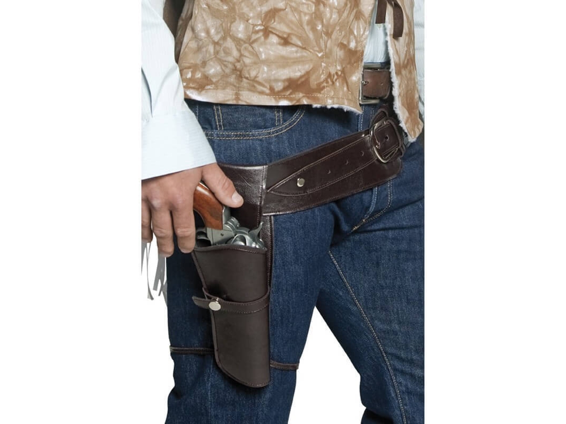 Cinturón DISFRAZZES Marrón Con Funda De Pistola (Talla Universal )