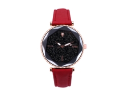 Reloj De Cuarzo Unisex Con Dial Redondo Elegante Casual Para Hombre Y Mujer Rojo