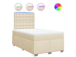Maison Exclusive - Cama Box Spring Con Colchón Tela Color Crema 120x200 Cm