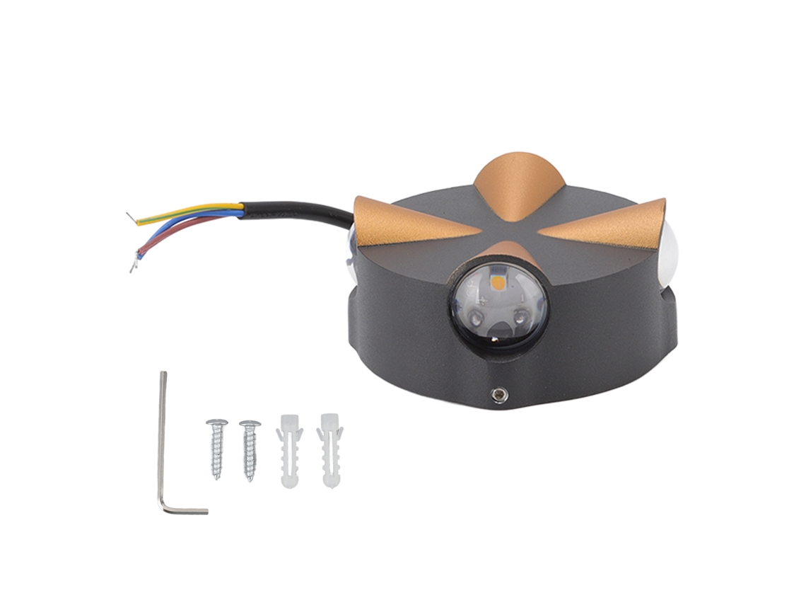 Rebe-lámpara De Pared 4 Led Estilo Simple Redonda De Aluminio Impermeable 4w Ac 85‑265v Para Hogar Jardín
