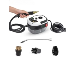 Limpiador a vapor portátil de 2500 W, 900 ml de capacidad, 3 bares de presión, con 3 cabezales de cepillo, para hogar, coche y muebles (blanco)