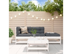 Piezas Conjunto Lounge De Jardim Madeira De Pinho Maciça Branco Dkd Decoración Del Hogar