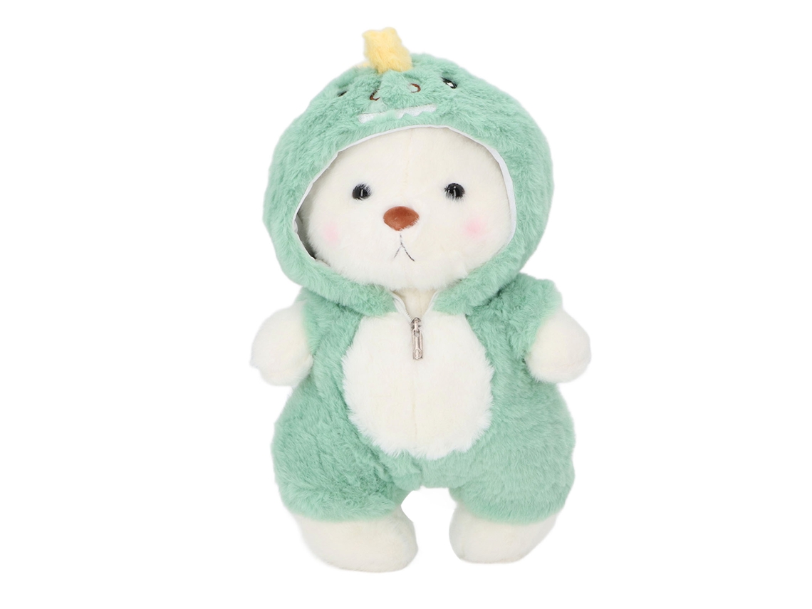 2026 Oso De Peluche Suave 30cm Lindo Con Sudadera Ropa Para Decoración De Fiesta De Cumpleaños Verde