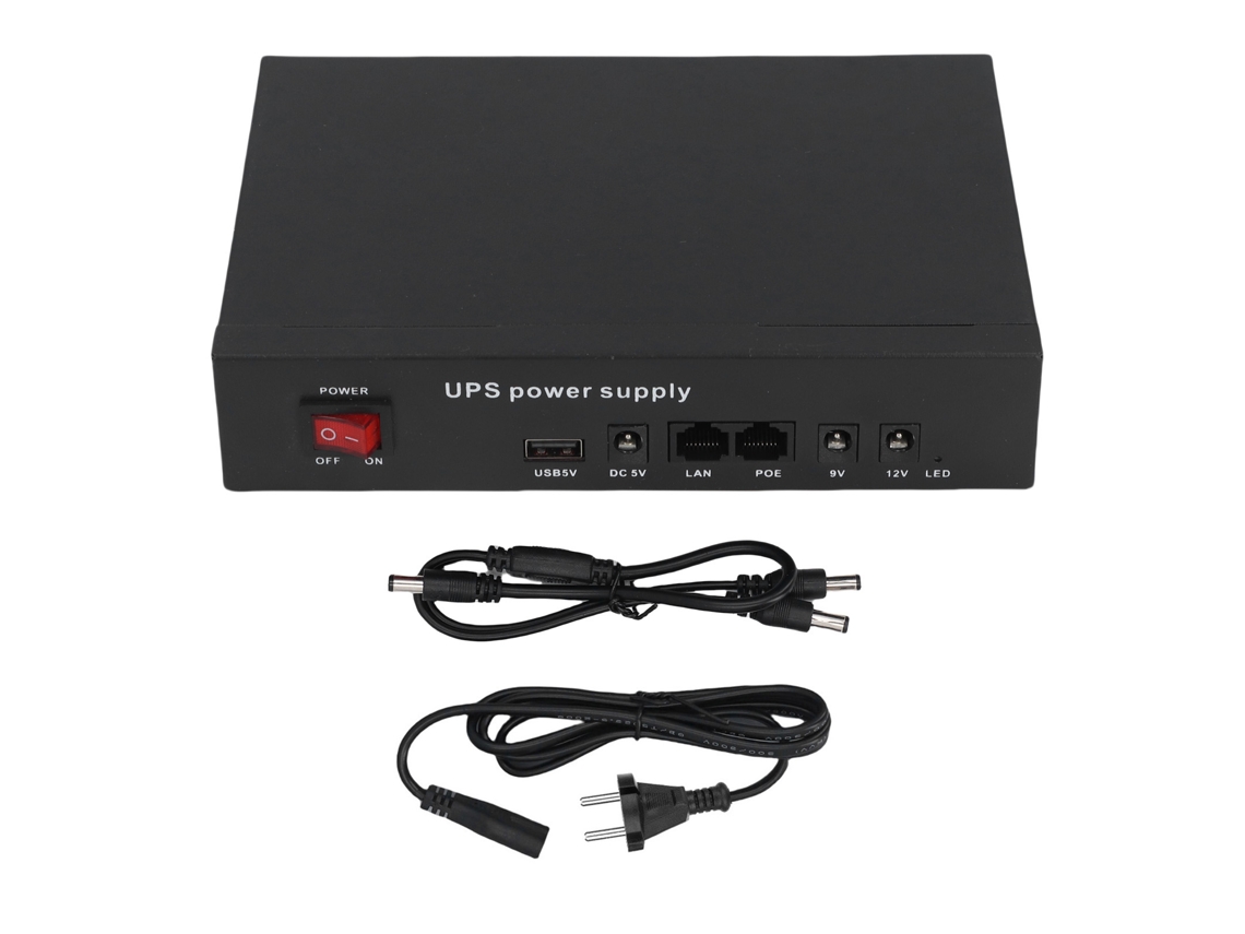 Fuente De Alimentación Ups De 12000 Mah Con Salidas Dc5v 9v 12v Poe 24v, Respaldo De Batería Ininterrumpido, Enchufe Europeo.